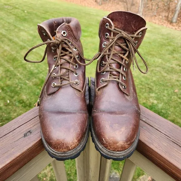 Vintage Timberland Boots Mens 8 W 10003 6211 Brown Leather Czech Republic Wide