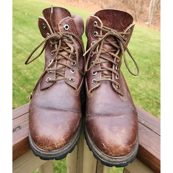 Vintage Timberland Boots Mens 8 W 10003 6211 Brown Leather Czech Republic Wide