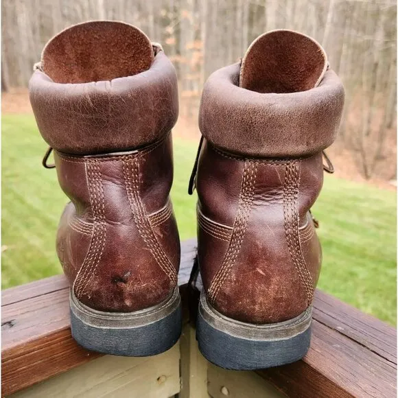Vintage Timberland Boots Mens 8 W 10003 6211 Brown Leather Czech Republic Wide