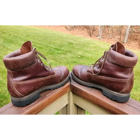 Vintage Timberland Boots Mens 8 W 10003 6211 Brown Leather Czech Republic Wide