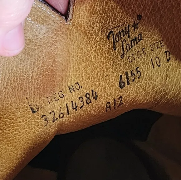 Vintage Tony Lama 6155 Cowboy Boots 10D Brown Leather Western Rodeo USA Made