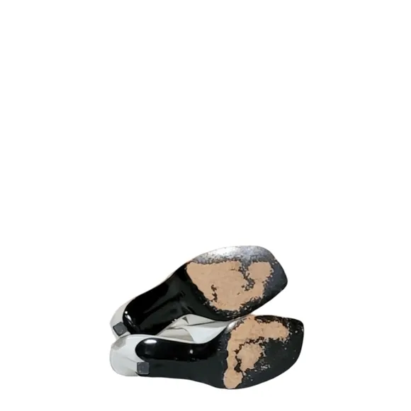 Vintage Women Leather White Slingback Sandals By Ralph Lauren Size 6B/Women Desi