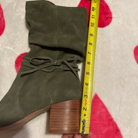 Violet &amp; Red Janine Tall Shaft Suede Boots in Olive