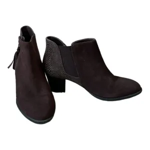 Vionic Anne Snakeskin Ankle Boots Brown Size 8.5