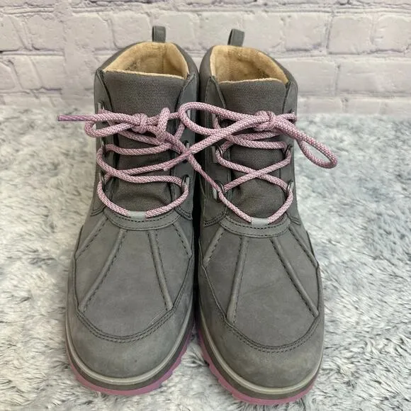 Vionic Gray Purple Acadia Nolan Waterproof Hiker Boots Outdoor Ankle 9 Lace Up