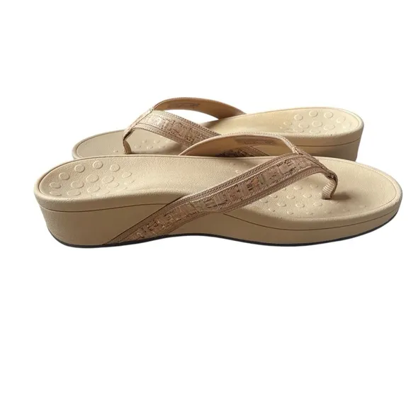 Vionic Hightide Gold Cork Sandals Size 11