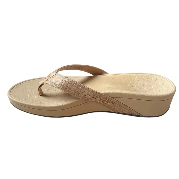Vionic Hightide Gold Cork Sandals Size 11