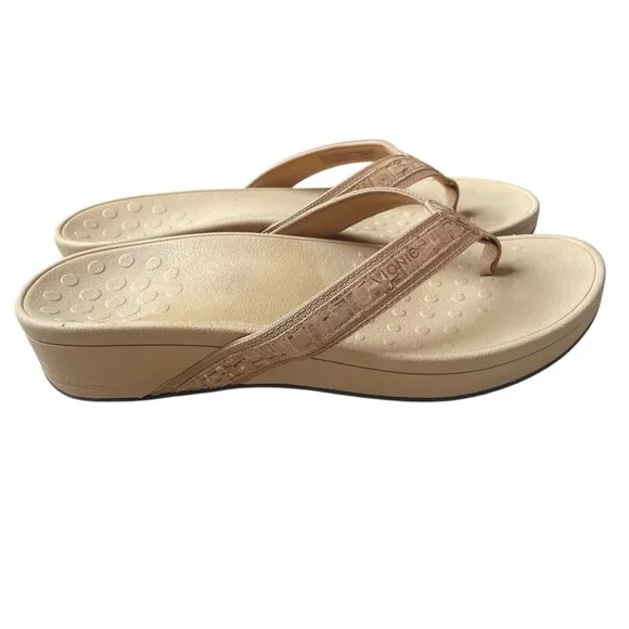 Vionic Hightide Gold Cork Sandals Size 11