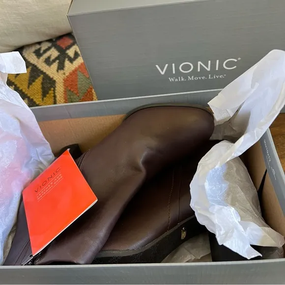 VIONIC ‘Kennedy’ Brown Soft Leather Ankle Boots US8.5 UK6.5