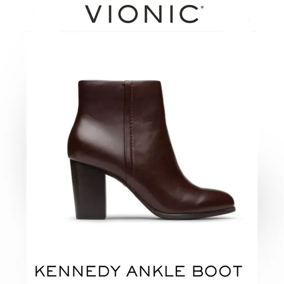 VIONIC ‘Kennedy’ Brown Soft Leather Ankle Boots US8.5 UK6.5