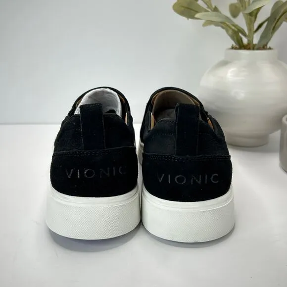Vionic Kimmie Perf Loafer Slip On Shoes Perforated Suede Black Women's 9.5 NWOB