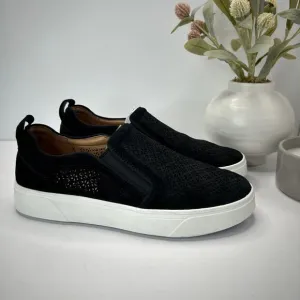 Vionic Kimmie Perf Loafer Slip On Shoes Perforated Suede Black Women's 9.5 NWOB