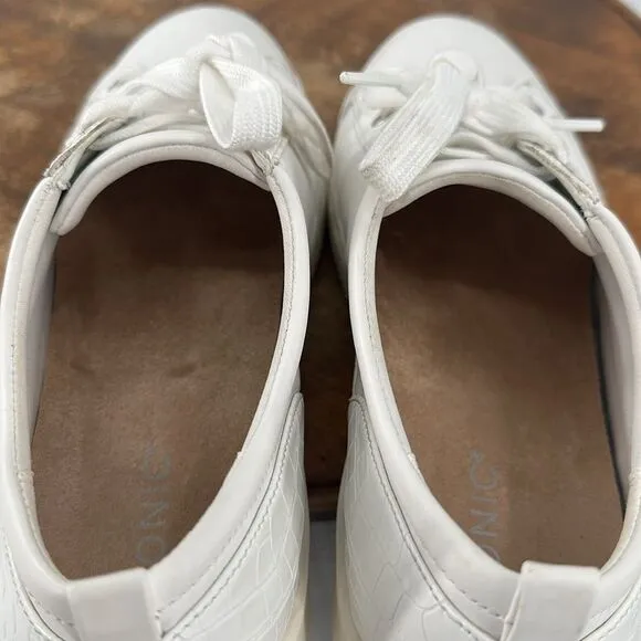Vionic Shoes Wm 10 Winny White Leather Nappa Comfort Lace Up Sneakers Casual
