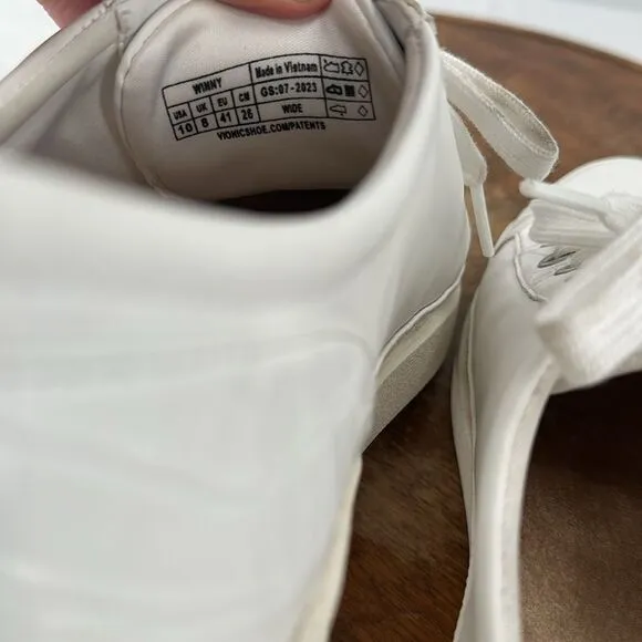 Vionic Shoes Wm 10 Winny White Leather Nappa Comfort Lace Up Sneakers Casual