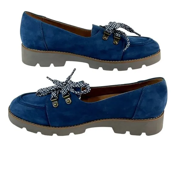 Vionic Shoes Womens Size 9.5 Blue Teagan Loafer Lace Up Arch Support comfort