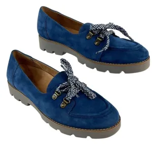 Vionic Shoes Womens Size 9.5 Blue Teagan Loafer Lace Up Arch Support comfort
