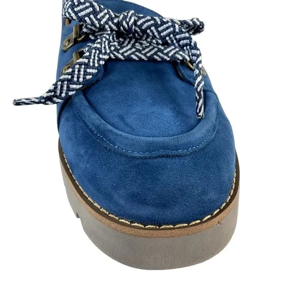 Vionic Shoes Womens Size 9.5 Blue Teagan Loafer Lace Up Arch Support comfort