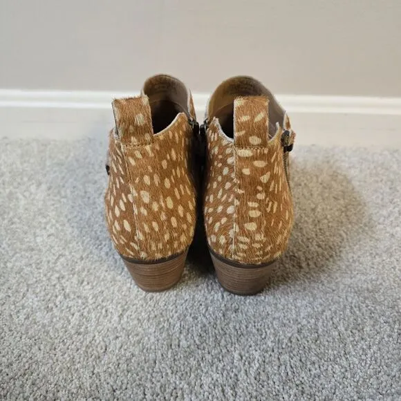 Vionic Womens Cecily Cow‎ Hair Deer Print Ankle Booties Size 11
