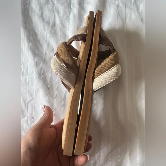 Vivaia Brown and Cream Sandals