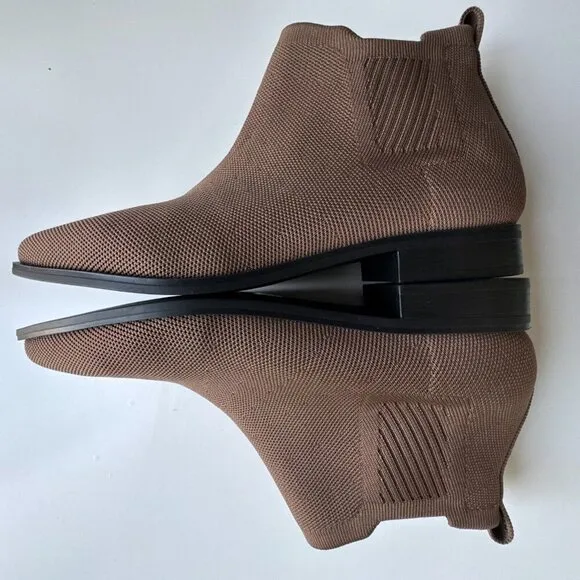 VIVAIA Square-Toe Water-Repellent Ankle Boots Size 41.5 Size 10 Ryan Pro Brown