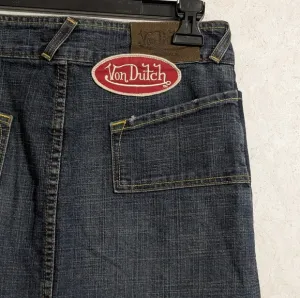 Von Dutch Blue Denim Pencil Skirt with Zipper Slit Women's Size XS