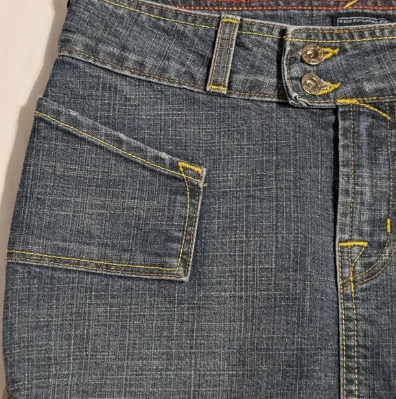 Von Dutch Blue Denim Pencil Skirt with Zipper Slit Women's Size XS