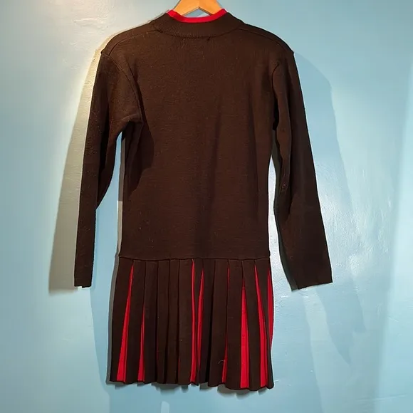 VTG Bandage show-off drop-waist knit dress black &amp; red medium