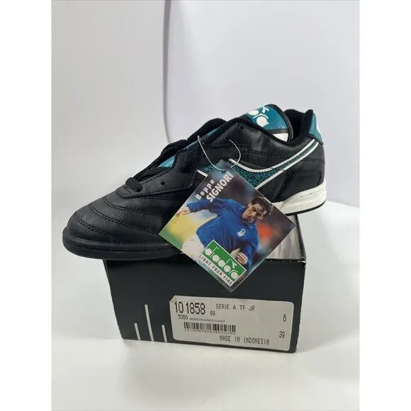 VTG Diadora Serie A Jr Sz 6 Soccer Cleats Shoes Beppe Signori Signature Edition