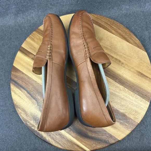 Vtg Polo Ralph Lauren Loafers Mens 13D Brown Adante Leather Slip On Shoes