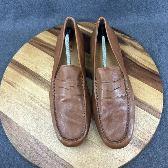 Vtg Polo Ralph Lauren Loafers Mens 13D Brown Adante Leather Slip On Shoes