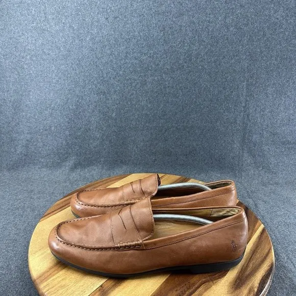 Vtg Polo Ralph Lauren Loafers Mens 13D Brown Adante Leather Slip On Shoes