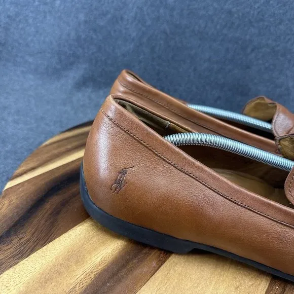 Vtg Polo Ralph Lauren Loafers Mens 13D Brown Adante Leather Slip On Shoes