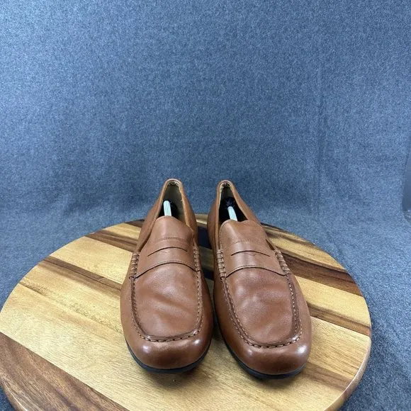 Vtg Polo Ralph Lauren Loafers Mens 13D Brown Adante Leather Slip On Shoes