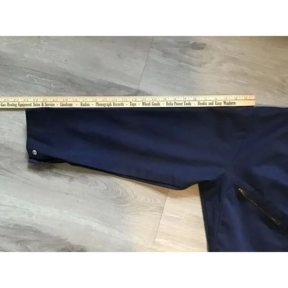 Vtg Sears Work Leisure Zip Up Coveralls Navy Mechanic Zipper Snap Mens Size 40 R