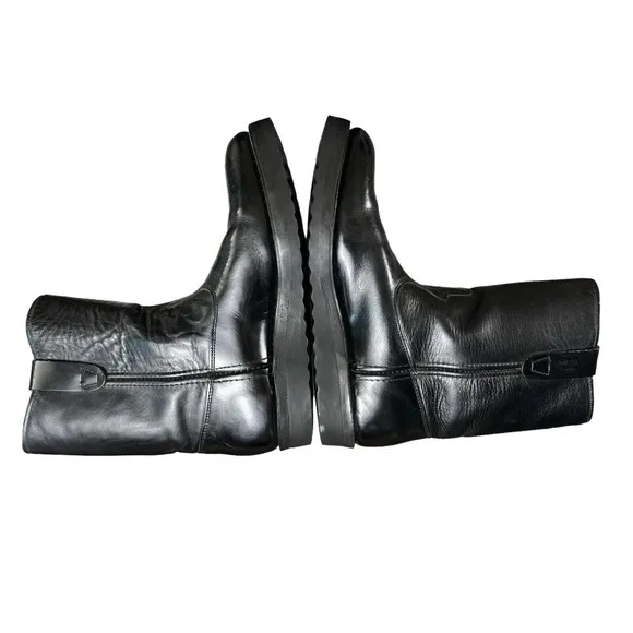 VTG‎ Sonora By Double HH West Black Leather Men Boots Size 8.5 D Oil Resistant