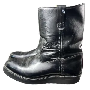 VTG‎ Sonora By Double HH West Black Leather Men Boots Size 8.5 D Oil Resistant