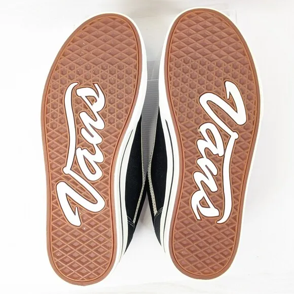 VTG Y2K Vans Black Suede Platform Womens 10 RARE Skool White Side Stripe Retro