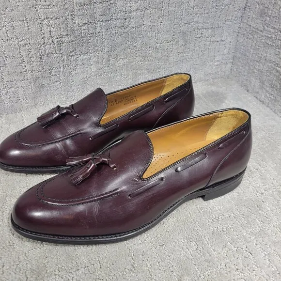 Walk-Over Men's Size 12 D/B US Brown Leather Tasseled Slip on Shoes Made in USA