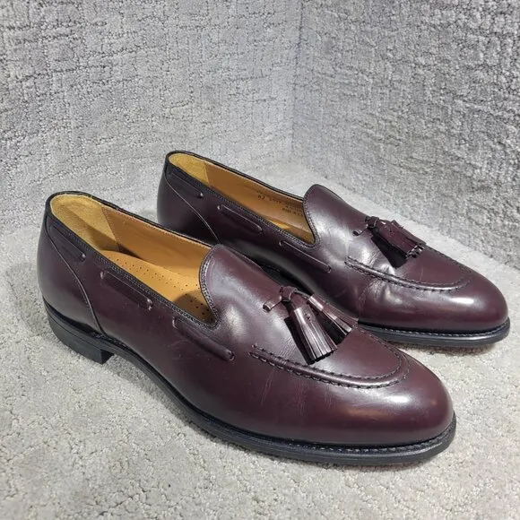 Walk-Over Men's Size 12 D/B US Brown Leather Tasseled Slip on Shoes Made in USA