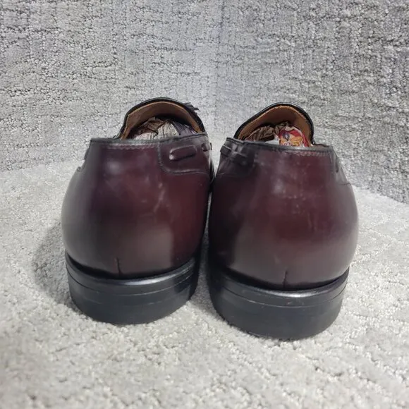 Walk-Over Men's Size 12 D/B US Brown Leather Tasseled Slip on Shoes Made in USA