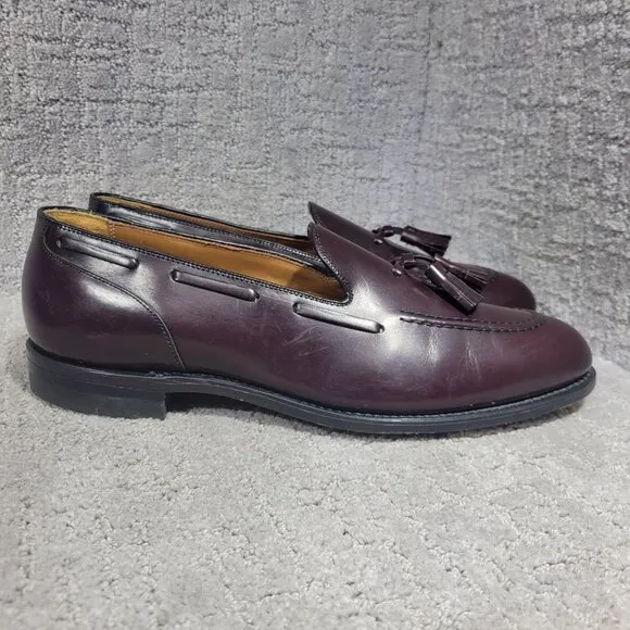 Walk-Over Men's Size 12 D/B US Brown Leather Tasseled Slip on Shoes Made in USA