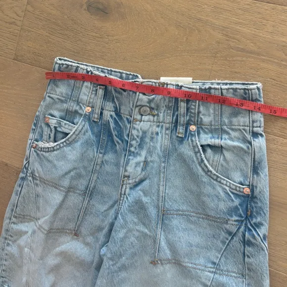 We The Free Extreme Measures Barrel Jean shorts free people short 24 light wash