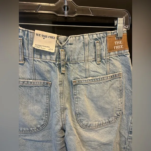 We The Free Extreme Measures Barrel Jean shorts free people short 24 light wash