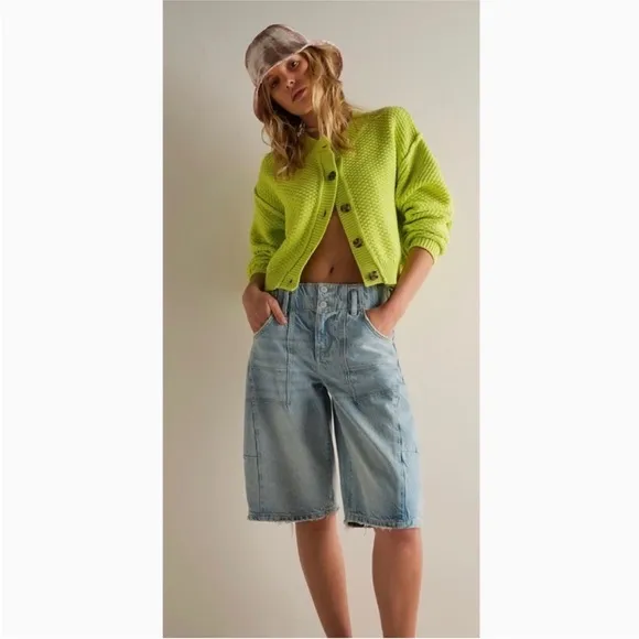 We The Free Extreme Measures Barrel Jean shorts free people short 24 light wash