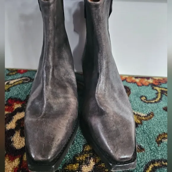 We The Free Wade Distressed Ankle Boots  Color:  Washed Black