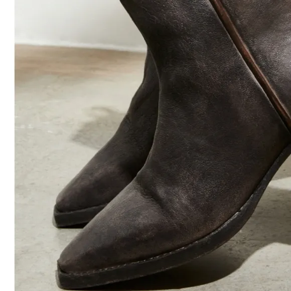 We The Free Wade Distressed Ankle Boots  Color:  Washed Black