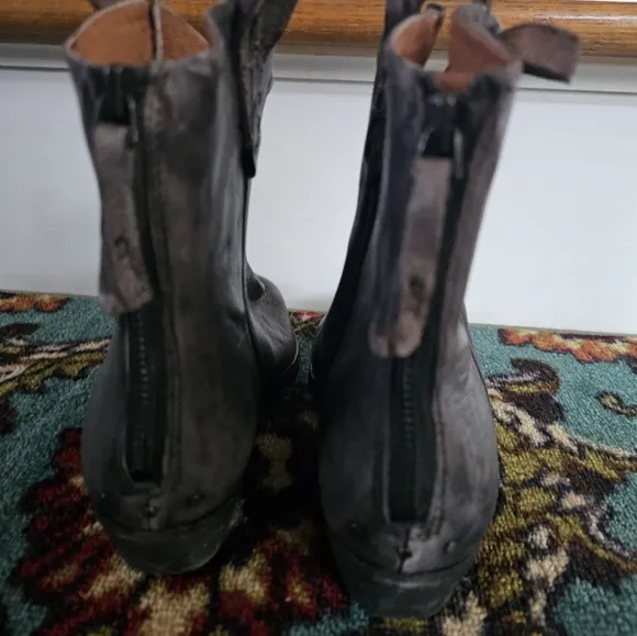 We The Free Wade Distressed Ankle Boots  Color:  Washed Black