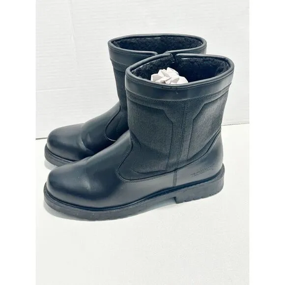 Weatherproof Stadium Women's Faux Fur Faux Leather Pull-On Ankle Boots Black 11