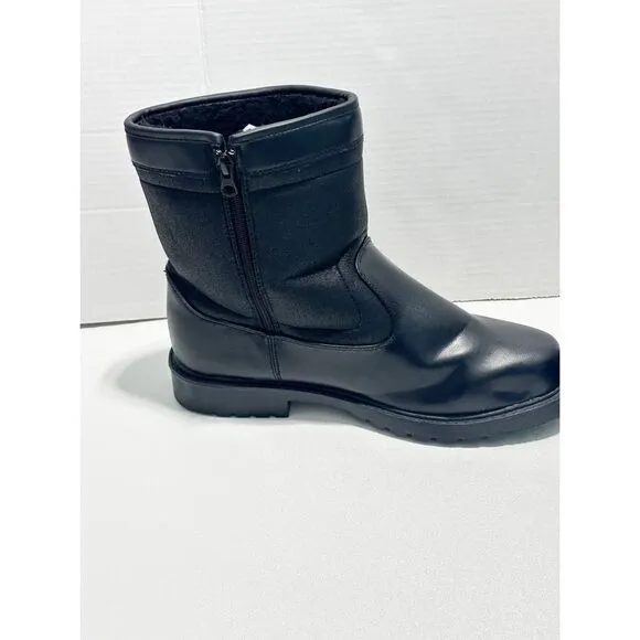 Weatherproof Stadium Women's Faux Fur Faux Leather Pull-On Ankle Boots Black 11