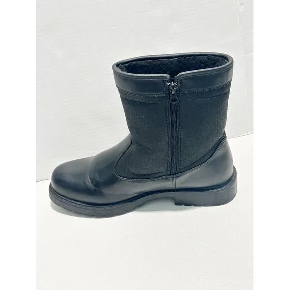 Weatherproof Stadium Women's Faux Fur Faux Leather Pull-On Ankle Boots Black 11